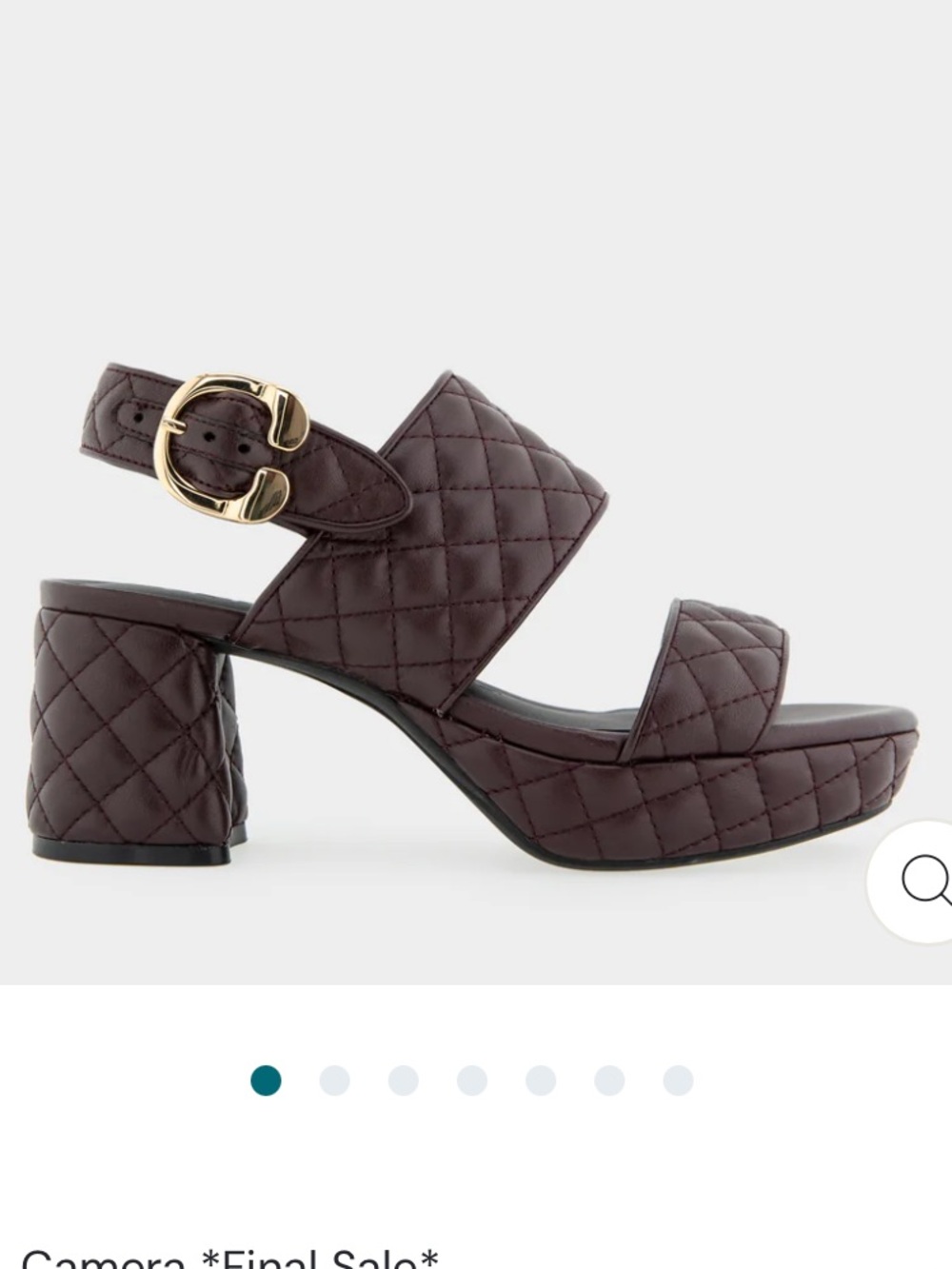 Aerosoles Camera Quilted Block Heel Platform Sandal in Deep Aubergine